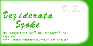 deziderata szoke business card